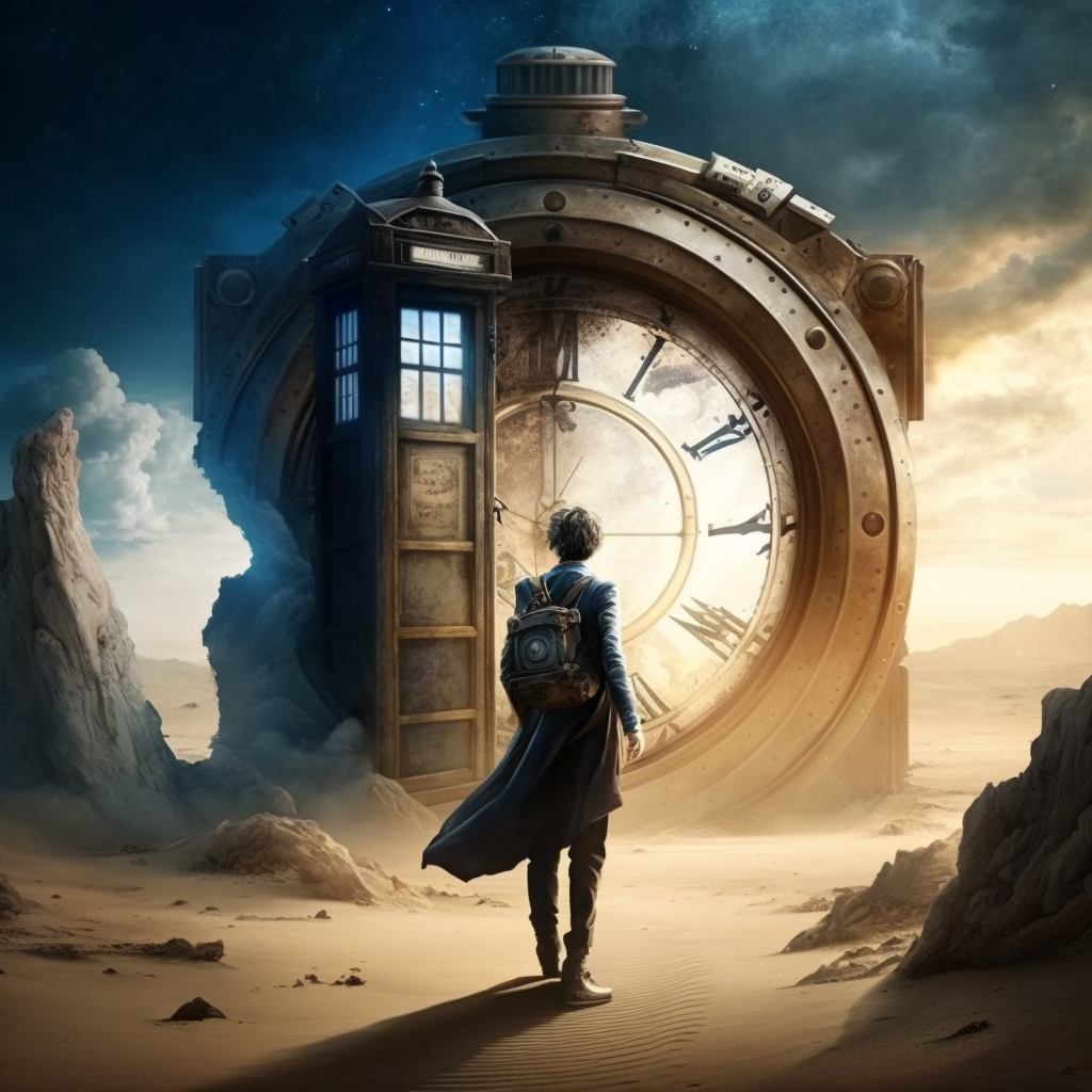 Illustration of a Time Machine made by Midjourney