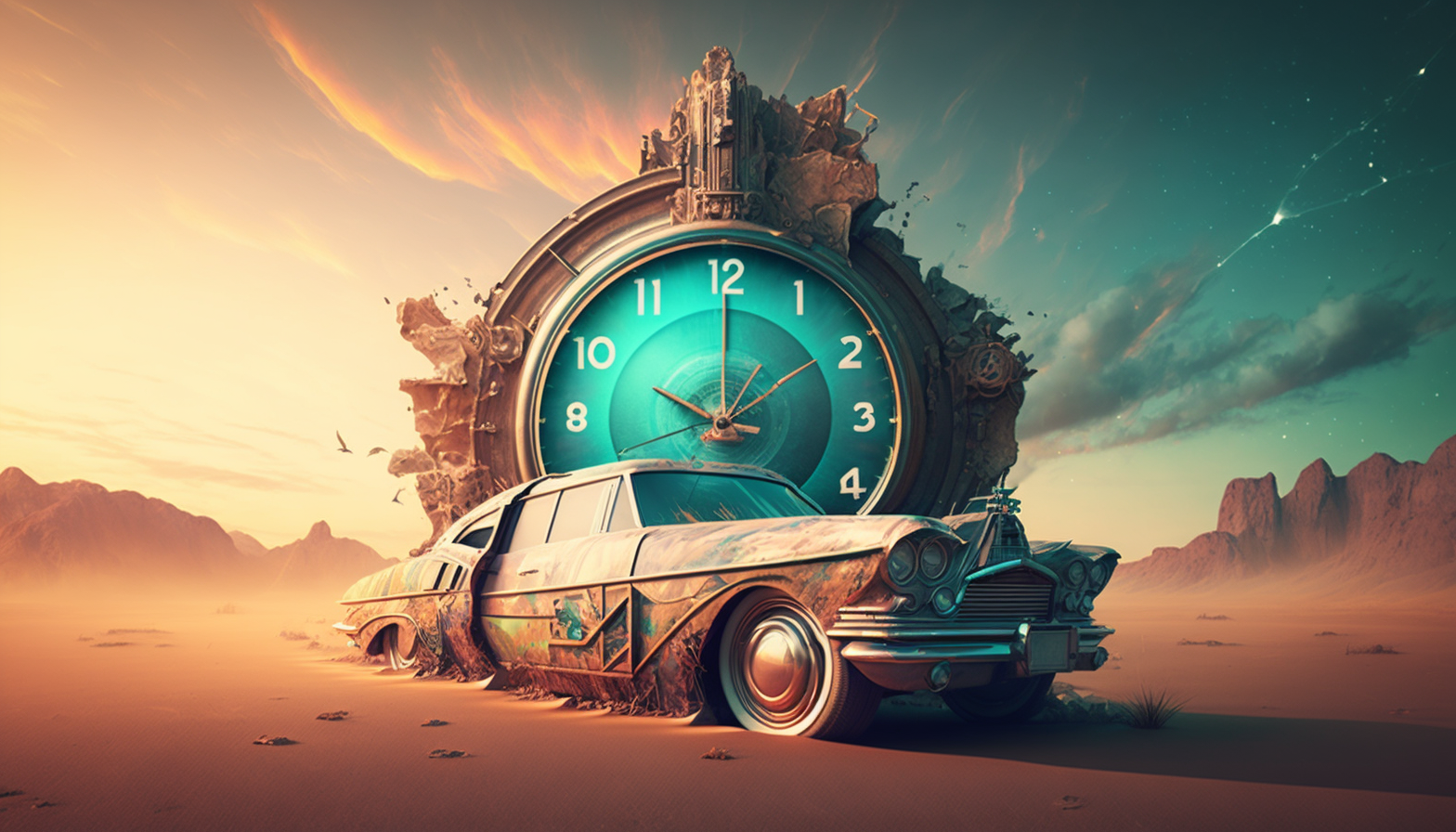 Illustration of a Time Machine made by Midjourney